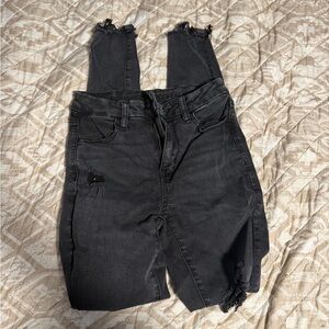 American Eagle Black Distressed Women Jeans